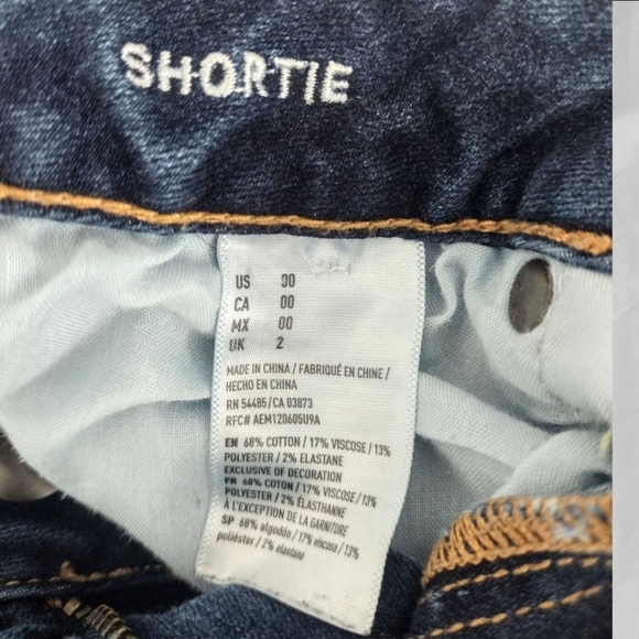 American Eagle Jean Shorts Super Stretch Shortie Size 00 - Picture 5 of 5